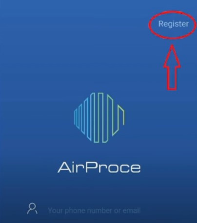 đăng ký tài khoản app AirProce 