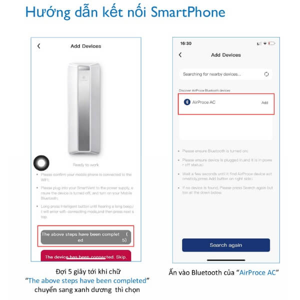 Bật chế độ kết nối trên máy AC_2