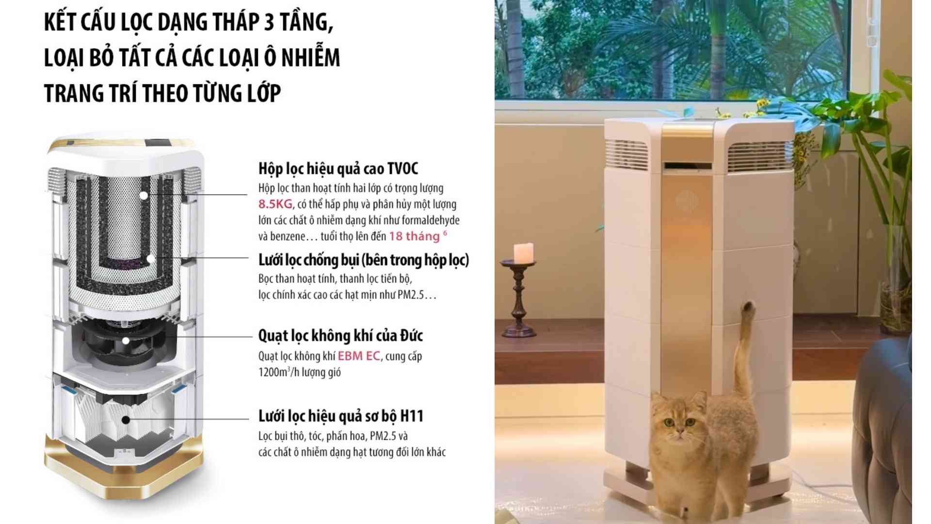 Máy lọc không khí AirProce - giảm chỉ số khí độc trong nhà tốt nhất