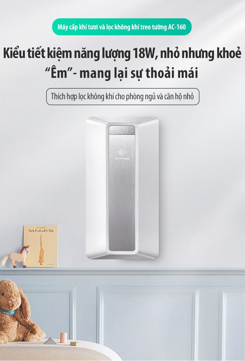 Máy cấp khí tươi và lọc không khi AC 160 - cáhc khử mùi ghế sofa hiệu quả