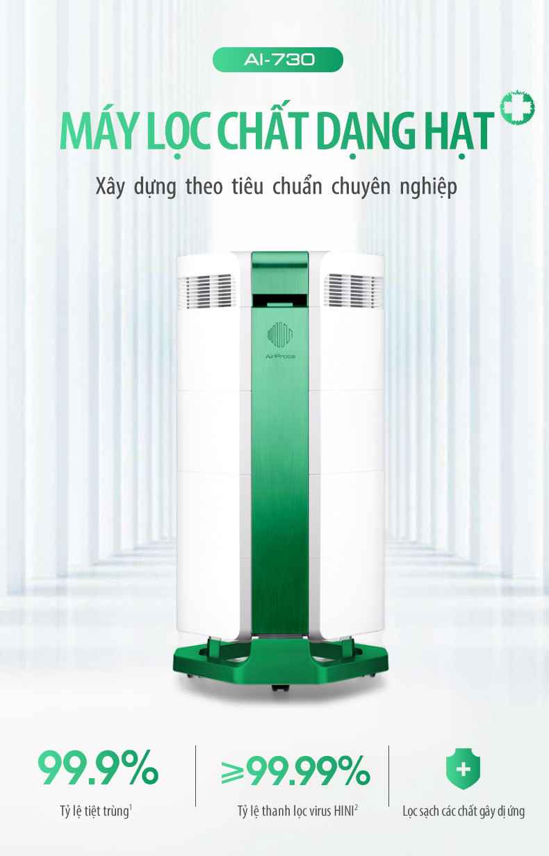Máy lọc không khí Airproce AI-730 là 1 cách diệt con mạt bụi nhà hiệu quả