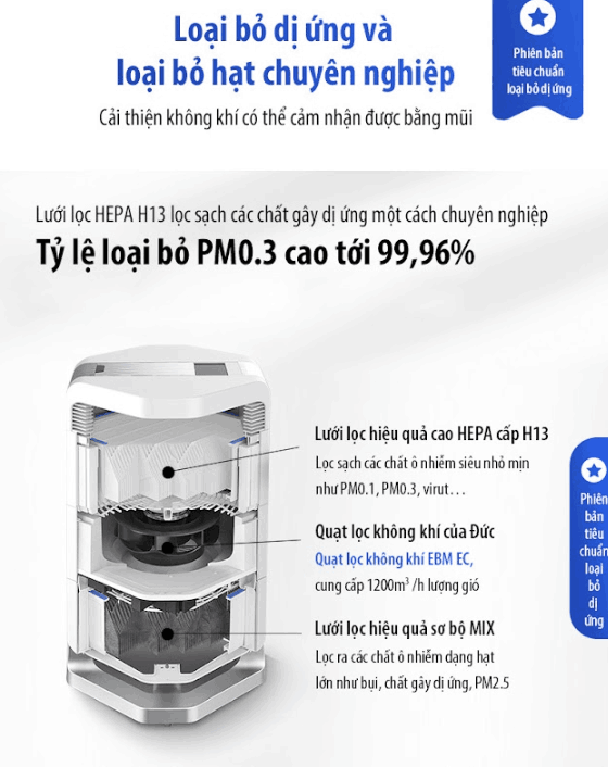4 Lý Do Bị Hen Suyễn Thường Gặp & Cách Bảo Vệ Sức Khỏe Hô Hấp 6 Máy lọc không khí Airproce AI 300 cải thiện hen suyễn