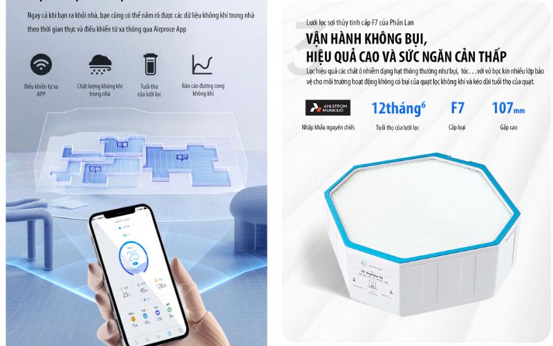 Kiểm soát chất lượng không khí dễ dàng qua app