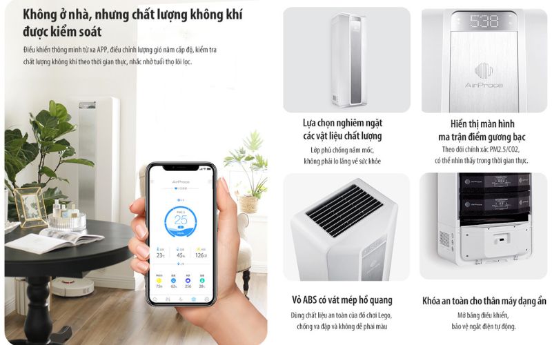 Điều khiển và theo dõi dễ dàng qua app My AirProce