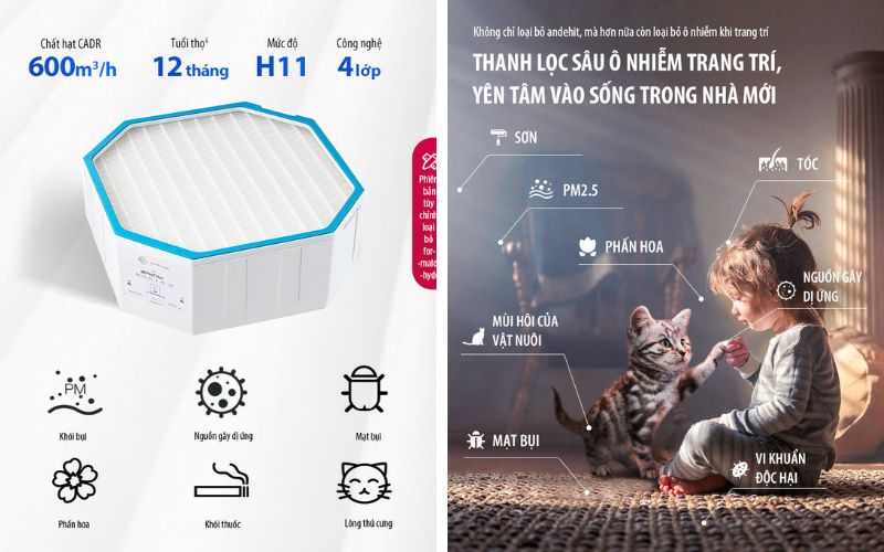 Máy AI-300 sử dụng hệ thống lọc tuần hoàn với 2 cấp lọc chuyên sâu