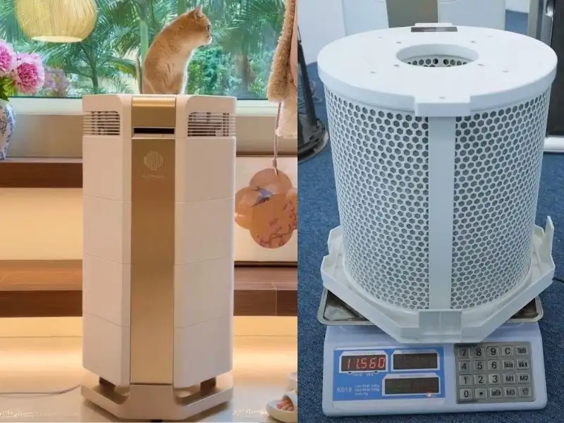 AI-700 nổi bật với bộ lọc TVOC kép 10kg than hoạt tính