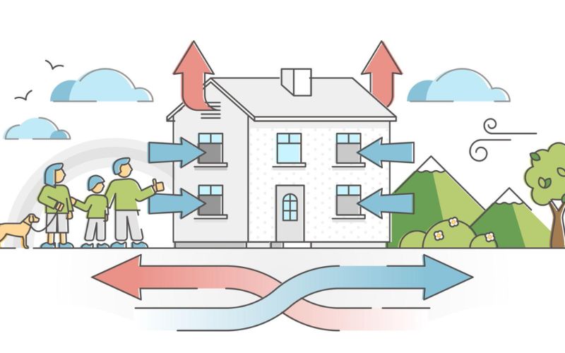 Mở cửa và tạo luồng không khí tự nhiên