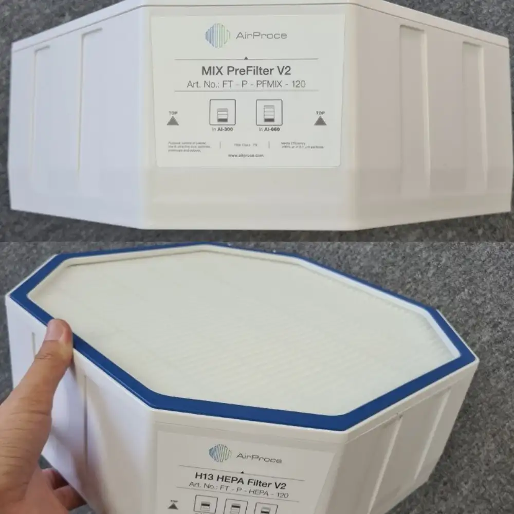 Màng lọc trung cấp F7 Mix và màng lọc HEPA cấp H13 của máy lọc không khí AI-660