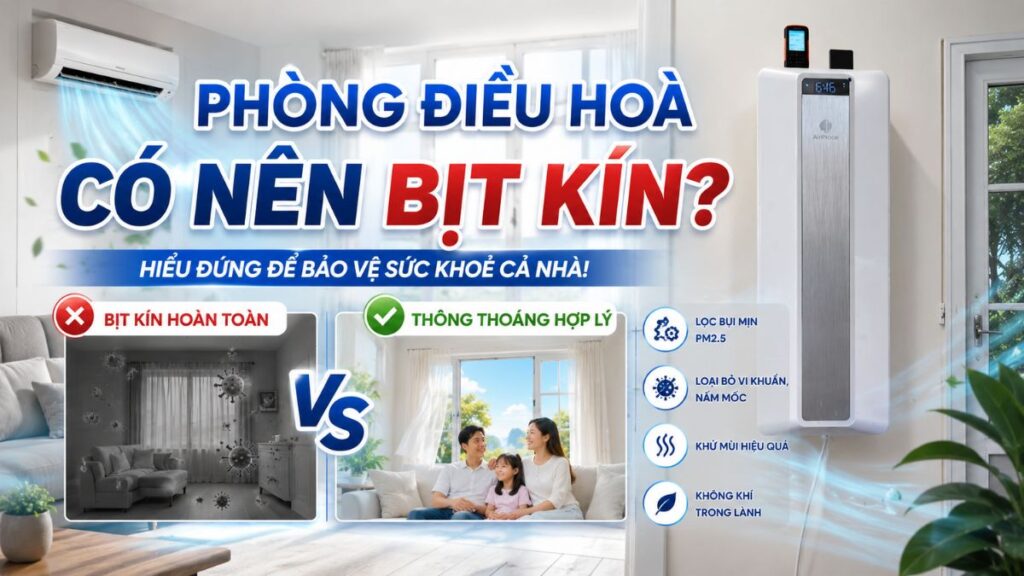 Phòng điều hoà có nên bịt kín hoàn toàn? Giải đáp chi tiết từ chuyên gia HVAC 1 phòng điều hoà có nên bịt kín